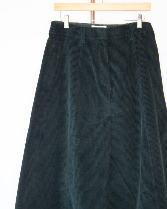 Pleat Front Corduroy Skirt