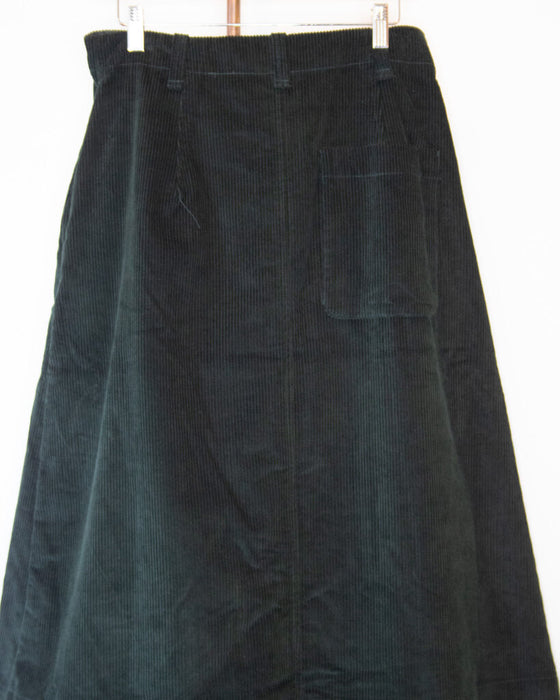 Pleat Front Corduroy Skirt