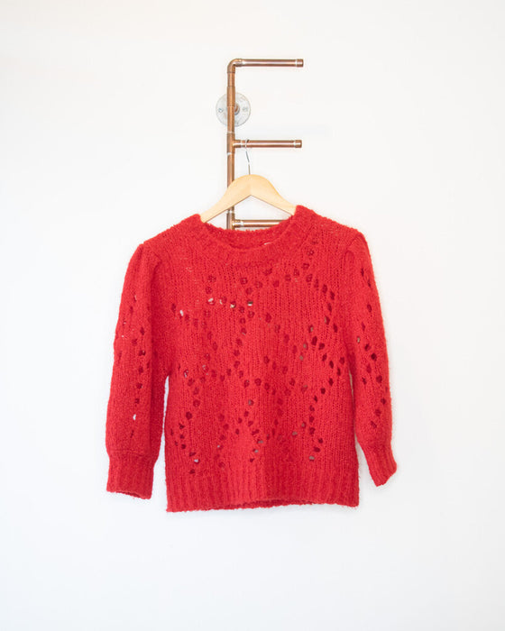 Alpaca Blend Open Knit Work Sweater