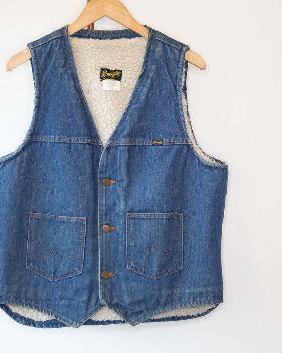 Shearling Lined Denim Vest