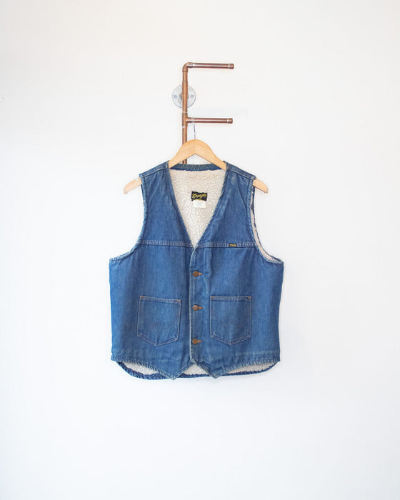 Shearling Lined Denim Vest