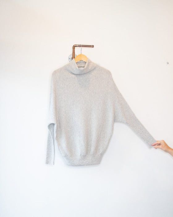 Wool Cashmere Ribbed Turtleneck